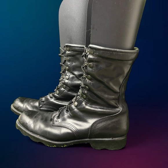 Men’s Size 10.5 - Altama Boots Regular Black Leather Combat Military Lace Up - Picture 1 of 7